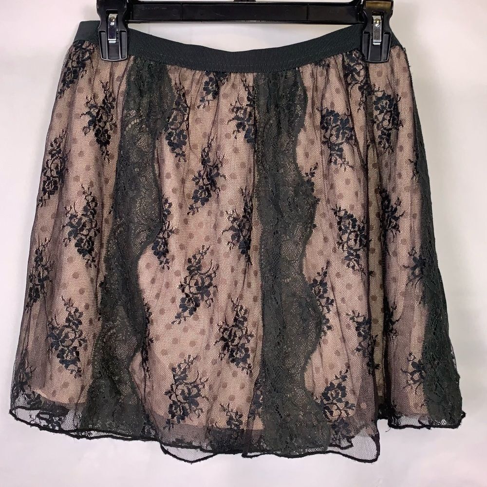 American Eagle Outfitters Black Lace Overlay Skirt